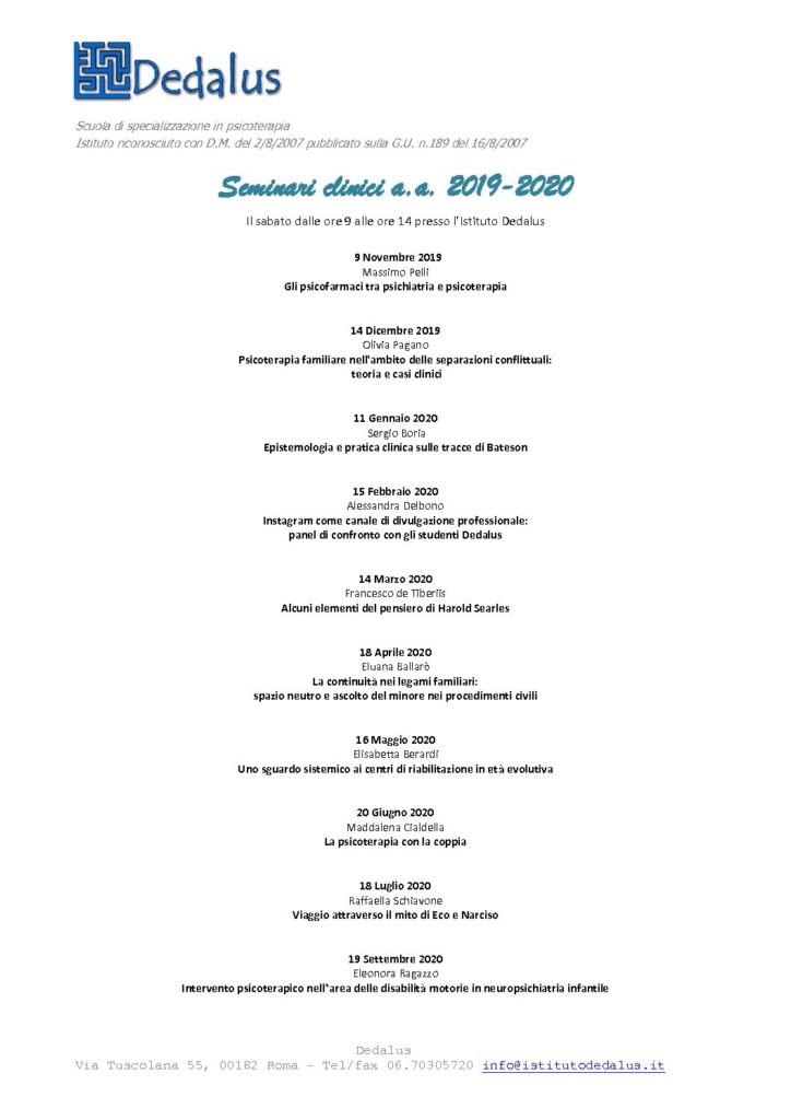 Calendario Seminari 2019-2020